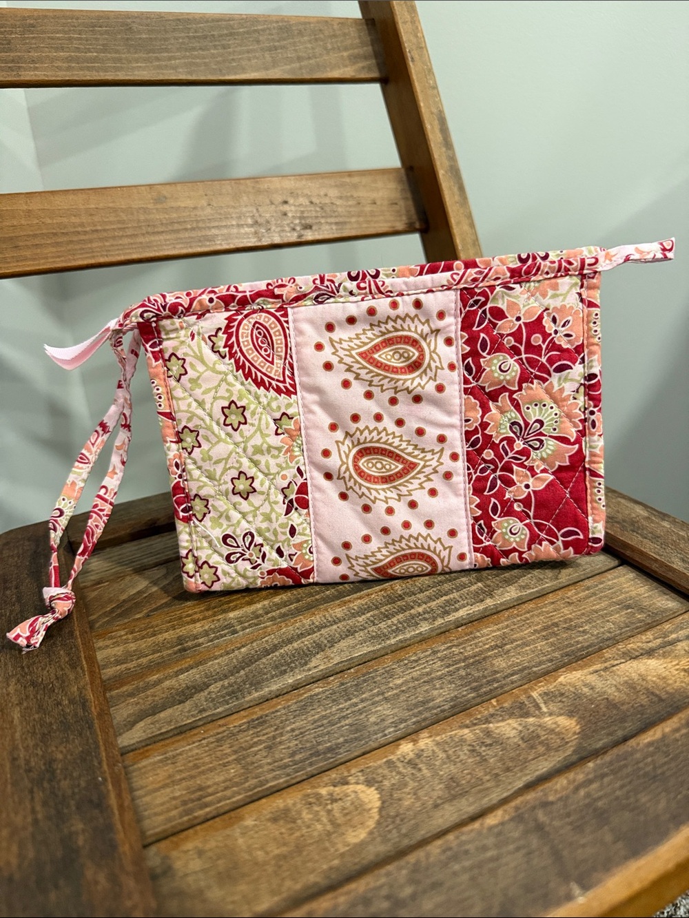 Lemon Hill Quilted Cosmetic Travel Bag Floral Paisley Makeup Pouch